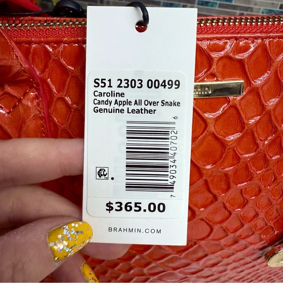 NWT Brahmin Caroline Candy Apple red snake purse - Picture 8 of 8